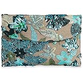 EGOUE Women's Floral Embroidery Sequin Evening Clutch Bags Party Purses Beaded bags