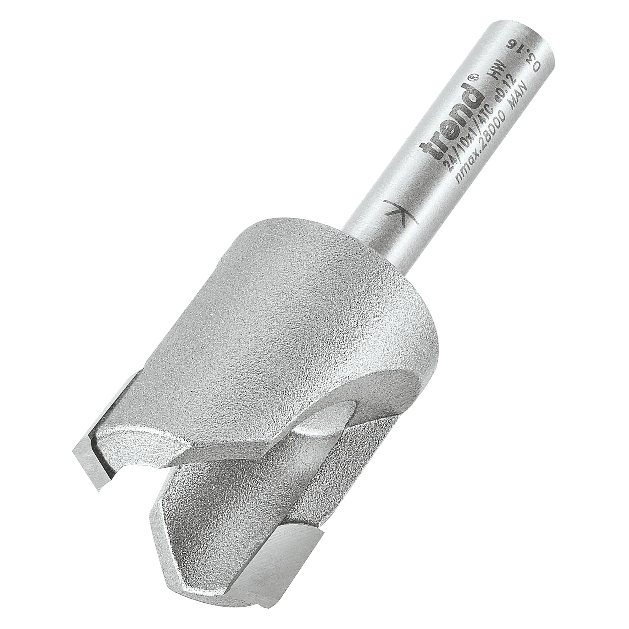 Trend Professional Plug Maker Router Cutter, 1/4 Inch Shank, 12mm Cut Diameter & 16mm Cut Length, Tungsten Carbide Tipped, 24/10X1/4TC