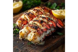 OCEANZEN Maine Lobster Tails 9–10 oz Each, Premium Grade A, Flash-Frozen for Freshness (10 Tails)