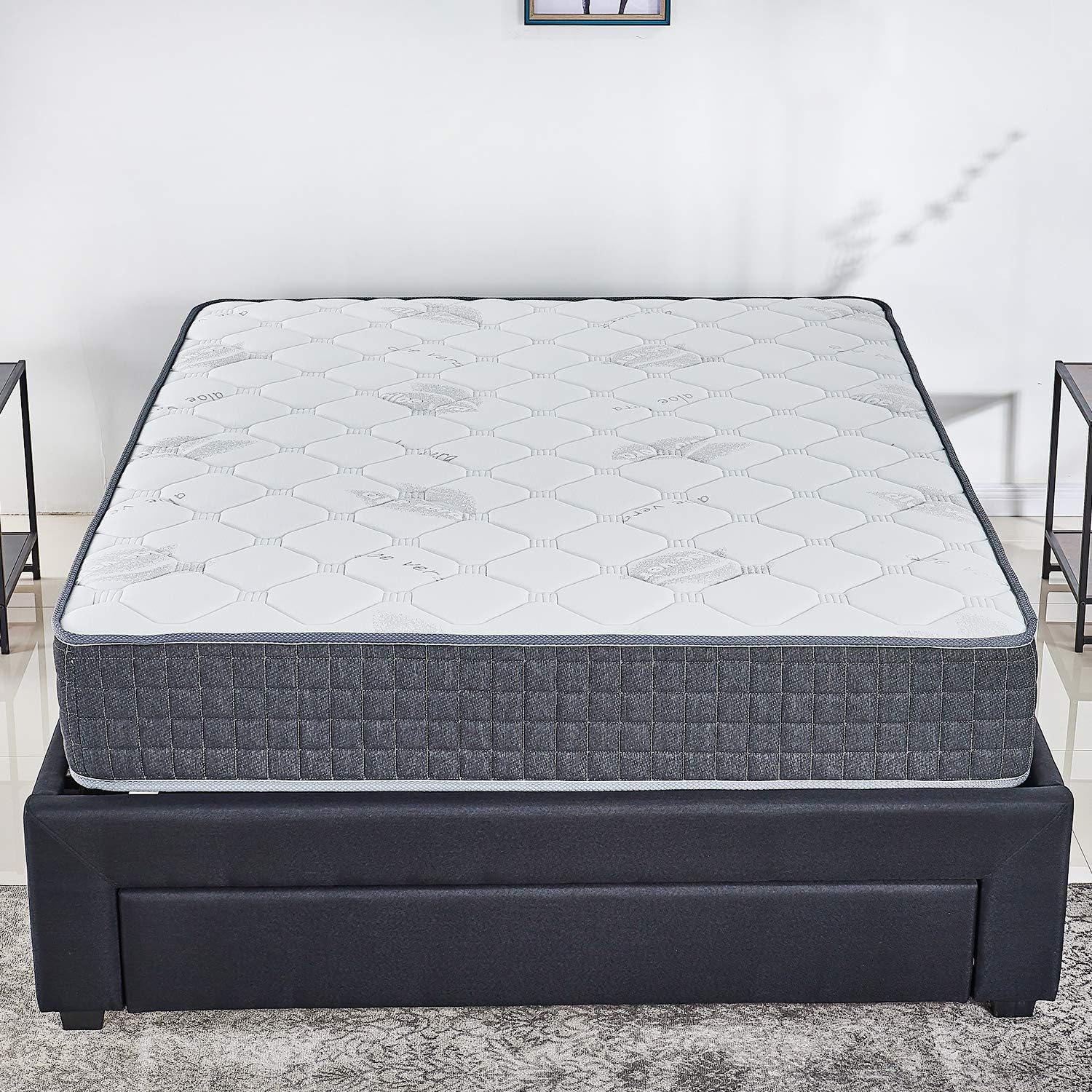 10 inch Latex Hybrid Coil Spring Mattress/Cooling Bed in a Box-Pocket Innerspring Mattress/CertiPUR-US/Firm But Comfortable (Full)