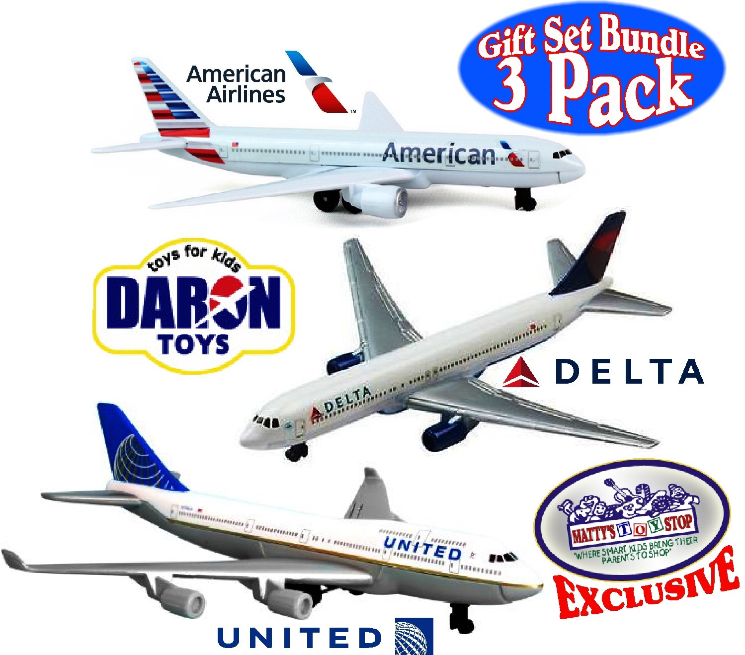 Daron American Airlines, Delta & United Airlines B747 Diecast Planes 3 Pack 638037705584 eBay