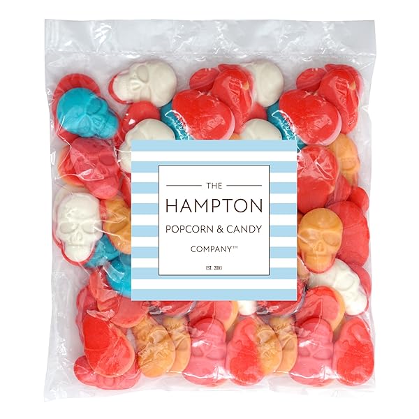 GUMMY SKULLS HALLOWEEN CANDY, 2 POUND BULK BAG, TRICK-OR-TREAT PARTY BAG FILLERS, HALLOWEEN GUMMIES