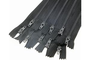 SHUNLI #3 Black Zippers for Sewing - Bulk Nylon Coil Zipper Close End Zippers - Zipper Repair Replacement for Tailor Sewing Crafts Bags - 20 Inch 20PCS