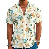DFZ Funny Hawaiian Shirts for Men Summer Beach Short Sleeve Button Down Shirt Theme Party Shirt