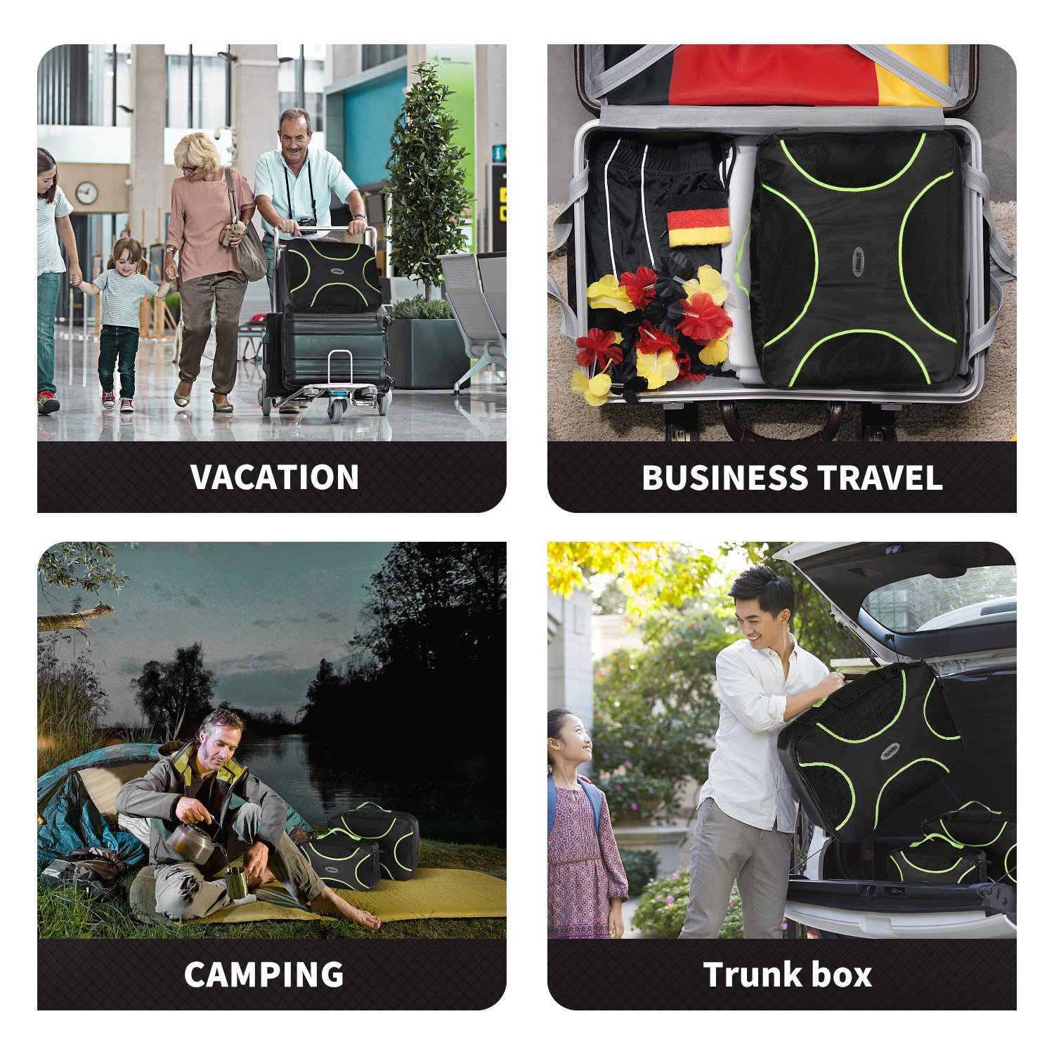 Packing Cubes HIRALIY 4 Set Compression Travel Packing Organizers with Laundry Bag