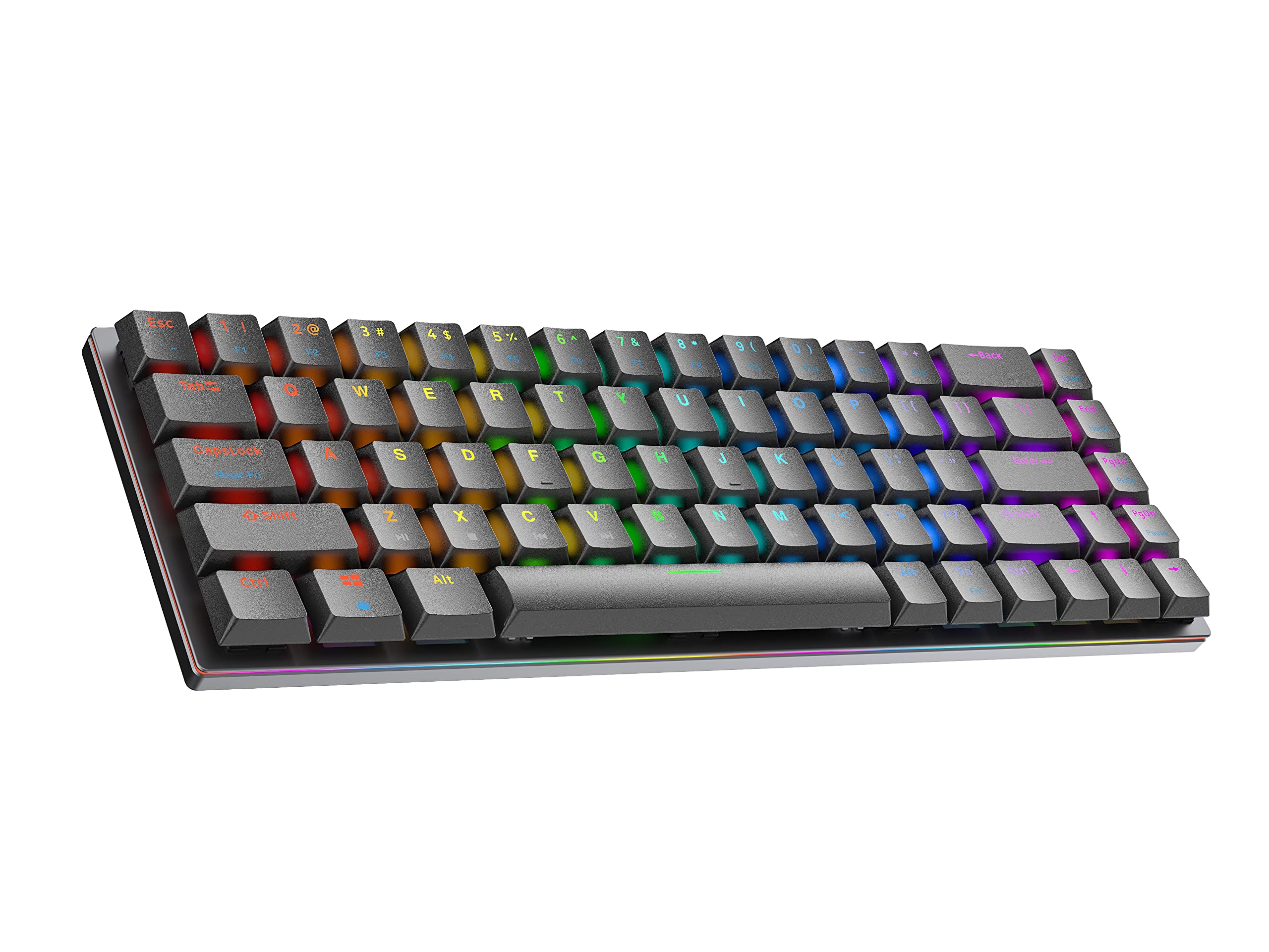 Ranked G65 Guardian 65% | Full Aluminum Frame | Hot Swappable Mechanical Gaming Keyboard | 68 Keys RGB LED Backlit for PC / Mac | QWERTY ANSI US Layout ( Black , Gateron Low Profile Brown )