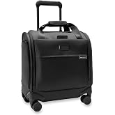 Briggs &amp; Riley Baseline Cabin Softside Spinner Carry-On, Black | Multiple Pockets, Compact Design, Carry-On Sized for Overhead Storage, Smooth-Rolling Spinner Wheels