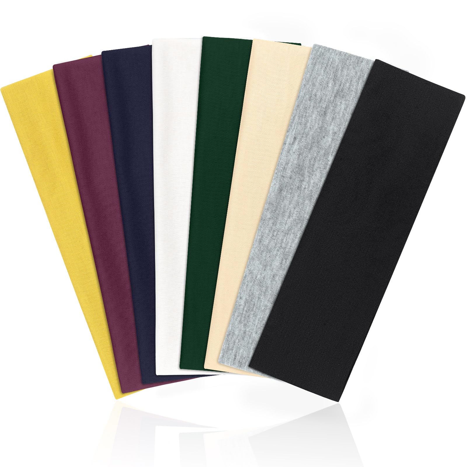 AWUMBUK 8 Pcs Headbands for Women's Hair, Fashion Hair Bands for Women Men Soft Ladies Headband Elastic Head Bands Yoga Gym Hair Accessories Multicoloured — image 1