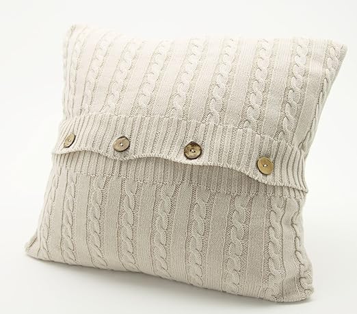 Amazon Com Pal Fabric Beige Knitted Sweater Pillow Cover 100