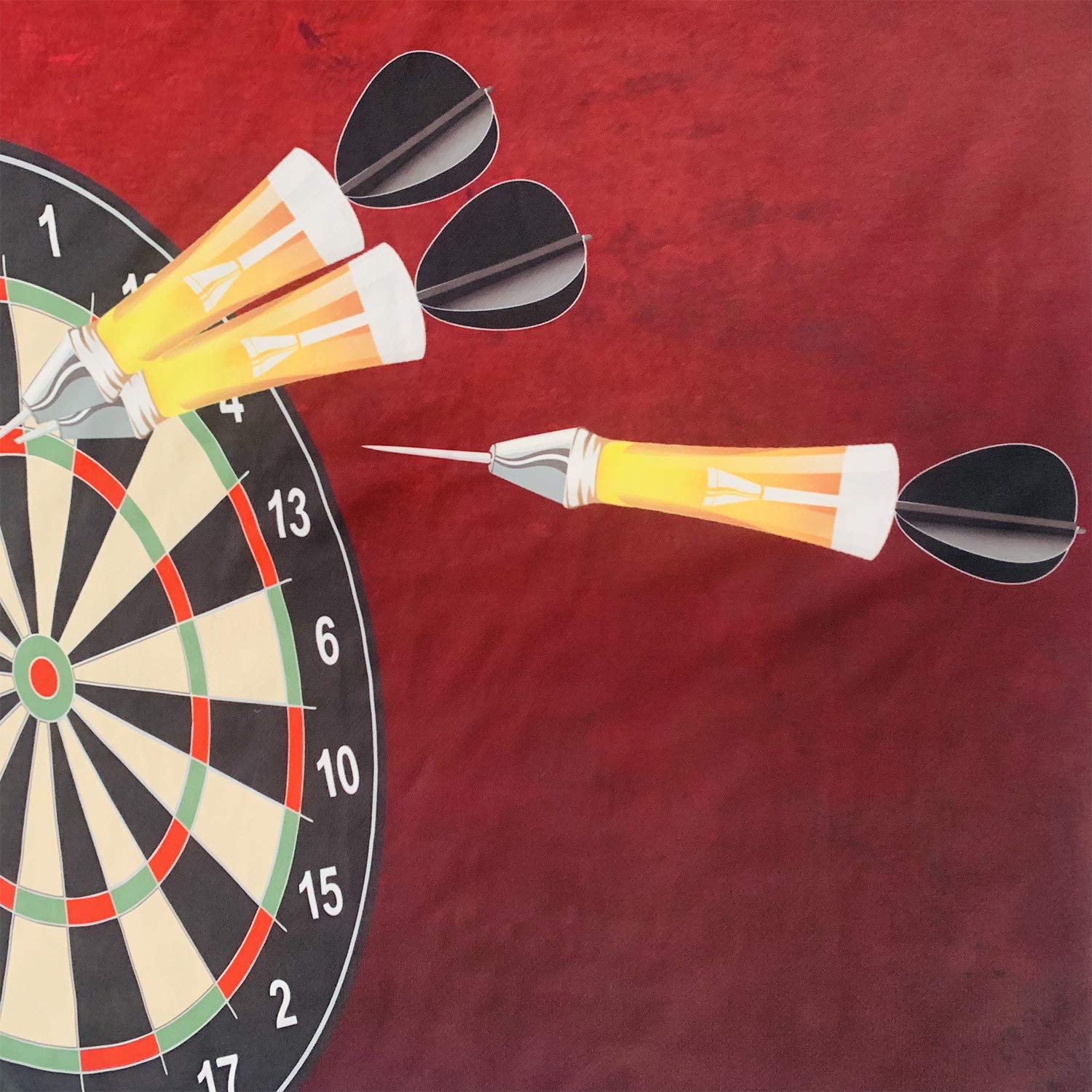 MISSFLAWERING Darts Tee Shirt Moisture Wicking Performance Polo Shirt for Darts Player Red