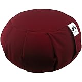 Waterglider International Zafu Yoga Meditation Pillow with USA Buckwheat Hull Fill, Certified Organic Cotton- 6 Colors