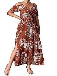 Floerns Women's Plus Size Cold Shoulder Short