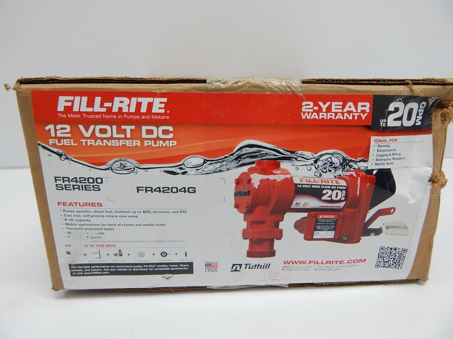 Fill-Rite FR4204H 12V 20 GPM Fuel Transfer Pump (Pump Only): Industrial & Scientific