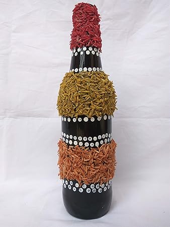Buy Black Spray Painted With Multcolored Rice Designer Glass Vase