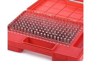 MEFAPE Pin Gauges, Pin Gage Set, M1(0.061”-0.250”)190pcs, Minus, Class ZZ, with Storage Case