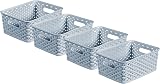 Curver My Style Small Rectangular Storage Basket 4L Blue Pack of 4 view 1