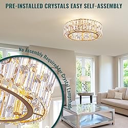 Siljoy 20’’ Gold Crystal Ceiling Fan with
