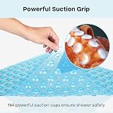 XIYUNTE Shower Mat Non Slip Anti Mould 53x53cm Clear Blue view 3