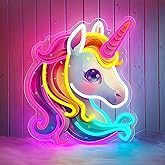 Unicorn Neon Sign, Colorful Unicorn Neon Signs for Wall Decor, Dimmable Acrylic Neon Lights for Girls Room Bedroom School Classroom Party Decorations Nursery, Perfect Gifts
