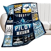 Lureix Airplane Blanket, Pilot Plane Throw Blanket, Aviation Gifts for Pilots Men Women Boys Girls Lover Adult Cozy Fleece Flannel Bedding Stuff Plush for Couch Sofa Bed Decor 50"X40"