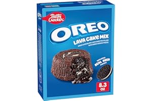 Betty Crocker OREO Lava Cake Mix, Chocolate Lava Cake Baking Mix With OREO Cookie Pieces, 8.3 oz