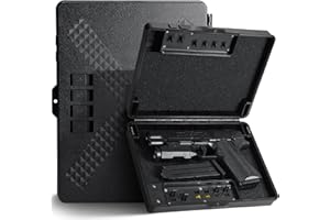 NIANPU Gun Safe Alternative,Portable Gun Case Handgun Lock Box Quick Access Pistol Safe Small Handgun Storage with TSA Padlock,Instant Access Gun Box for Bedside and Car