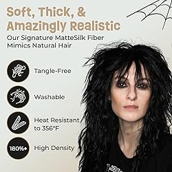 ALLAURA 80s Wig Rocker Wig Black Wig Men Mullet