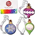 Ann Clark Cookie Cutters 3-Piece Christmas Ornament Cookie Cutter Set with Recipe Booklet