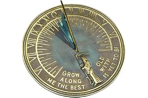 Rome Industries RM2345 Brass Father Time Sundial with Verdigris Highlights