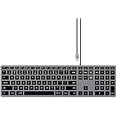 Satechi Slim W3 Wired Keyboard, Backlit Keys with Numeric Keypad | USB-C connection, works with MacBook Air/Pro/Neo, iPad Air/Pro, iPad Mini, Mac Mini, iMac