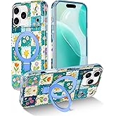 Lamcase for iPhone 17 Pro Case with Magnetic Invisible Ring Stand [Compatible with MagSafe], Full Body Rugged Slim Women Men Girl Shockproof Marble Pattern Design Case, Colorful