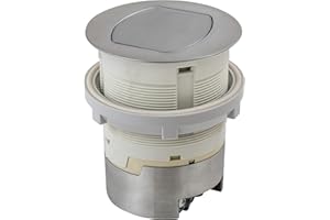 Bryant Electric RCT201ALU 15A 125V Tamper Resistant Pop-Up Countertop Receptacle Flush Mount, 15 Amp, Brushed Aluminum