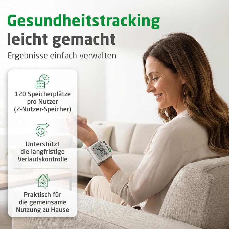 BW 315 Handgelenk Blutdruckmessgerät, Blutdruck- und Pulsmesser