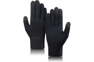 TRENDOUX Gants d'hiver épais en laine mérinos pour homme et femme, doigts tactiles, extensibles, chauds, doux pour la peau, a