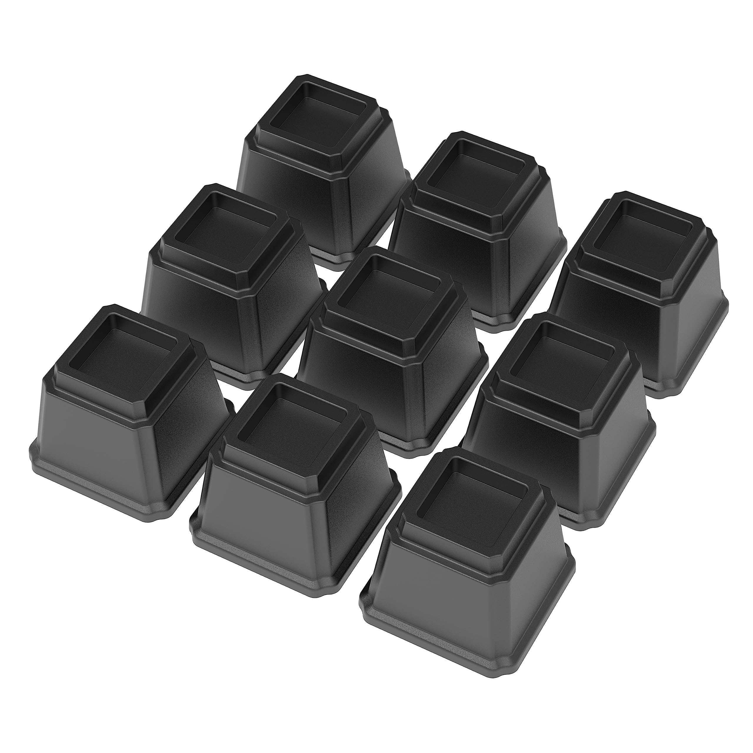 Lutown-Teen Bed Risers 4 inch Heavy Duty Furniture Risers for Sofas, Chair Risers Sofa Risers Table Risers Set of 9 Pack, Black