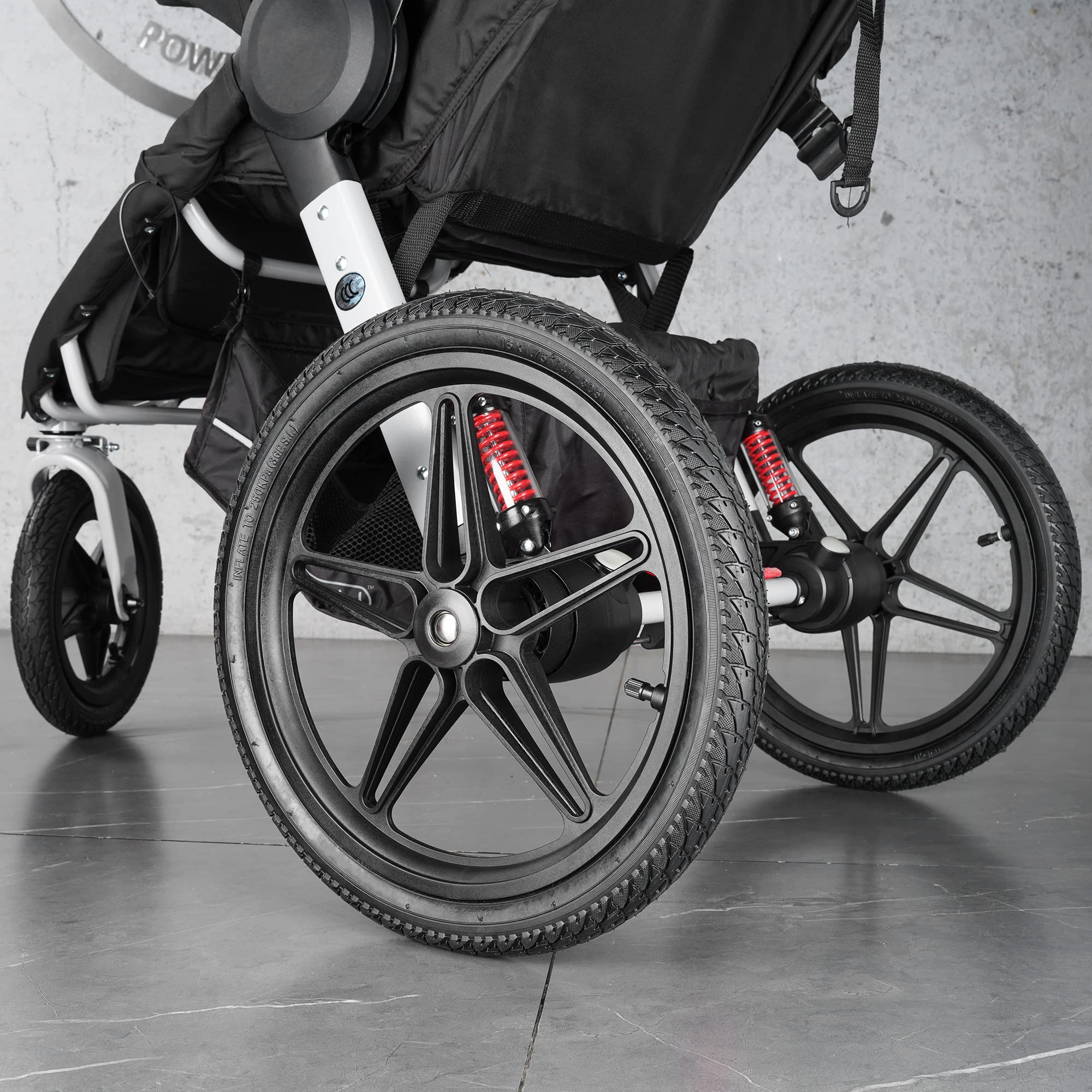 Rear 16×1.75 Stroller Replacement Tire and Tube Compatible with 3-Wheeler Jogging Troller Models (Both Single and Double Strollers) Including Revolution SE/Pro/Flex/SU/Ironman