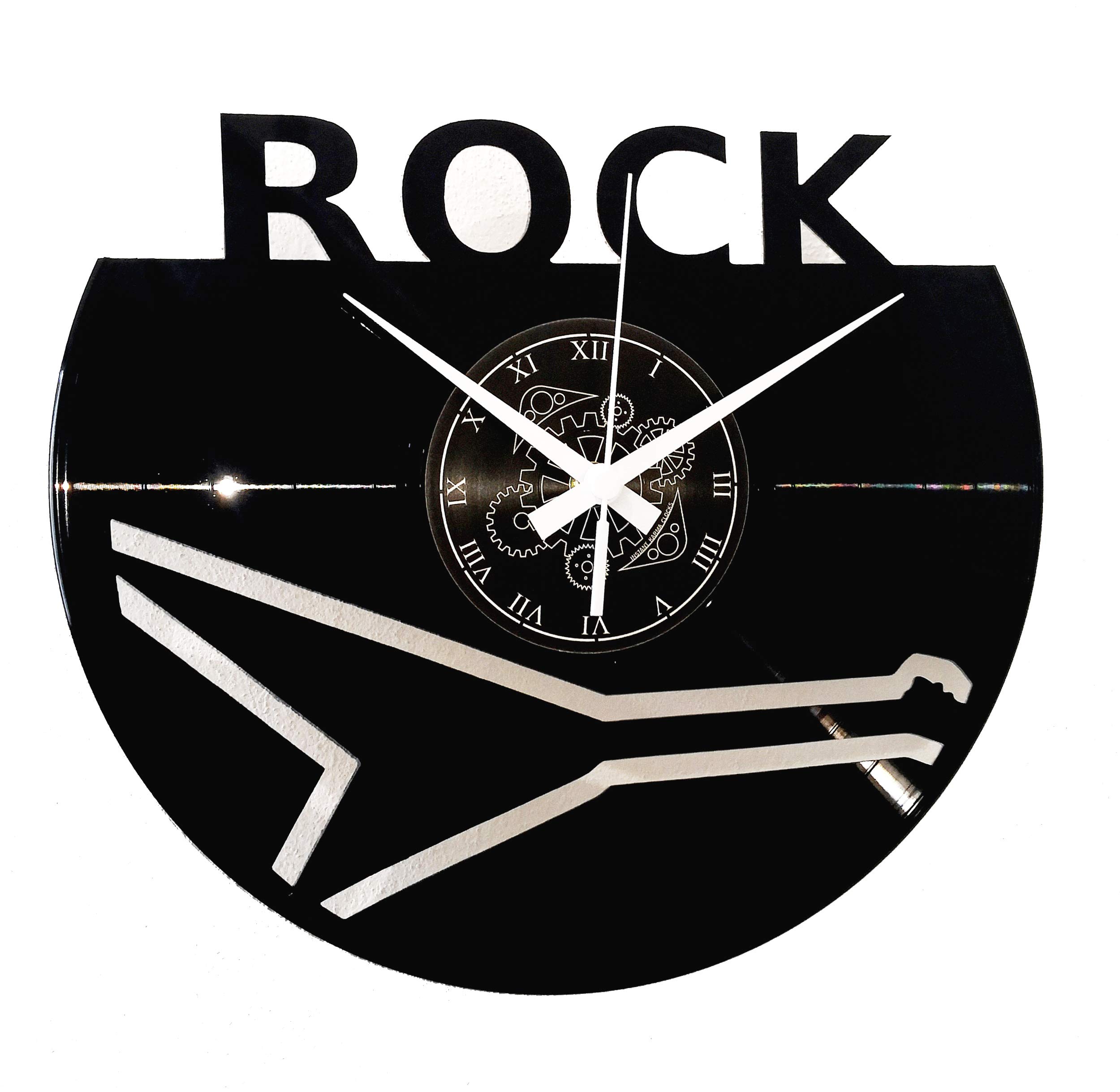Instant Karma Clocks | Rock Wall Clock | Hand Symbol and Bold Typography Design | Silent Quartz Movement | Perfect for Rock Fans, Musicians and Alternative Spaces