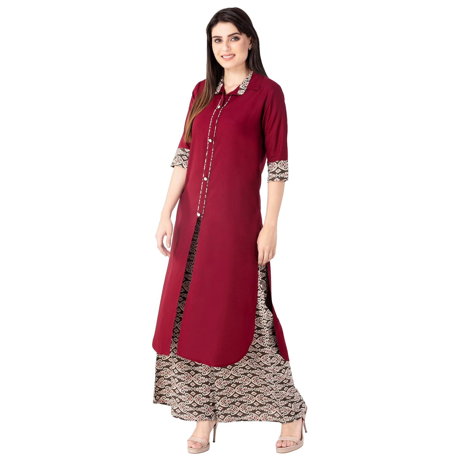 khushal women's rayon kurta with palazzo set