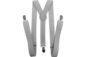 LOLELAI Suspenders for Women and Men | Elastic, Adjustable, Y-Back | Pant Clips, Tuxedo Braces
