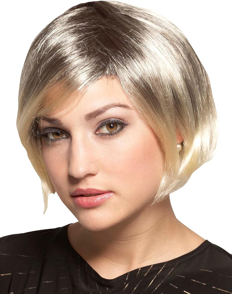 Short Blond Wig Womens Synthetic Ash Blonde Bob Amazon Com
