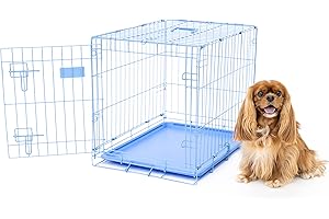 CARLSON PET PRODUCTS Carlson Blue Secure and Compact Single Door Metal Dog Crate, Small