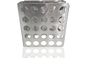 Edu-Labs Z Style Stainless Steel Test Tube Rack for 16mm/17mm Test Tubes (Holds 25 Test Tubes)