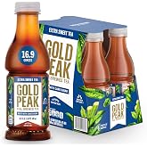 Gold Peak Extra Sweet Iced Tea, Sweet Tea Bottles, 16.9 fl oz, 6 Pack | Real brewed tea sweetened with real cane sugar, 40 mg of caffeine per bottle