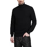 Kallspin Men's Turtle Neck Sweaters Wool Blended Lightweight Long Sleeve High Neck Pullovers
