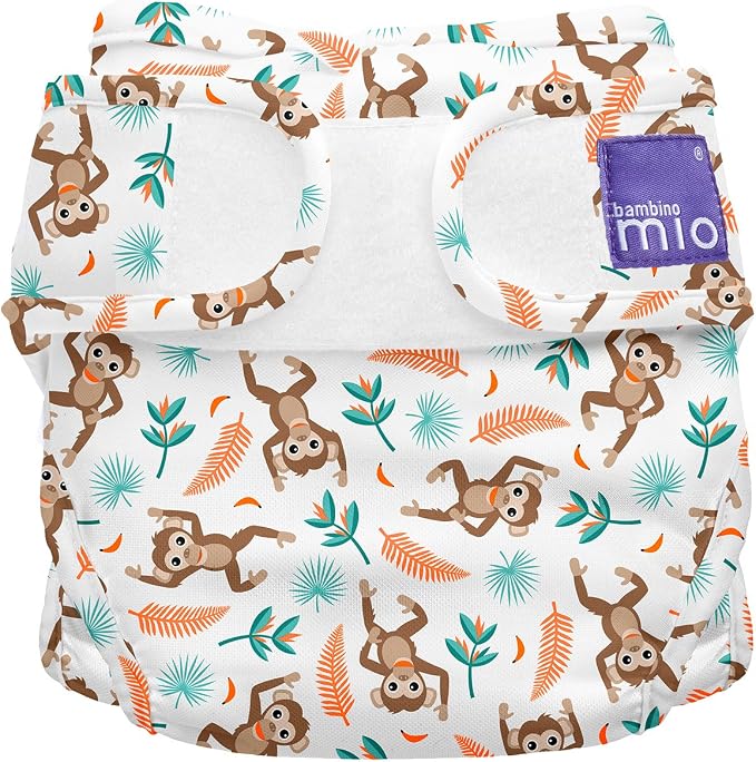 Bambino Mio Mioduo Culotte De Protection – Pack 3, Taille 1 (-9 Kg), Motif Safari En Fête, Couche Lavable Étanche Et Ajustable