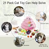 Suhaco 21 Pack Cat Toys Indoor Interactive Kitten Toy Roller 3 Level Pink view 5