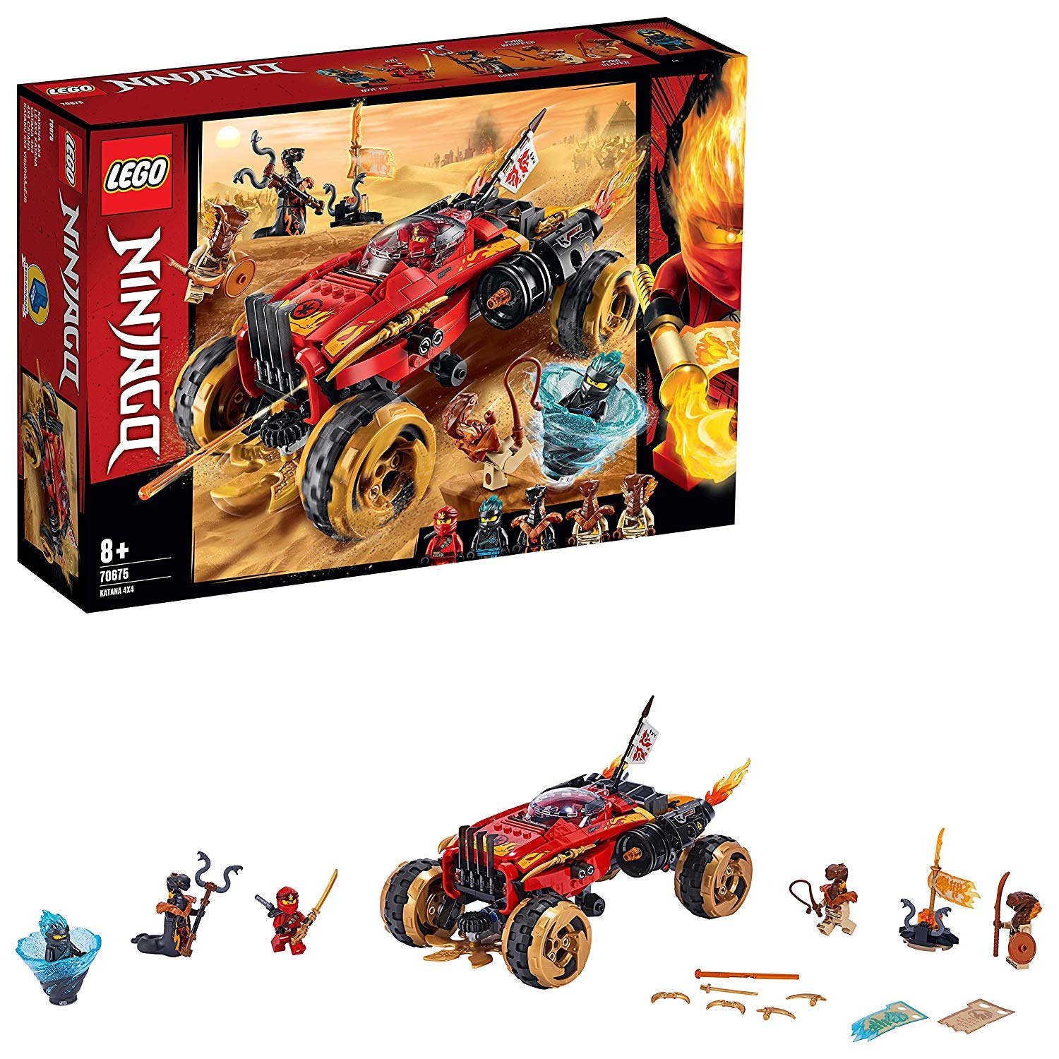 LEGO 70675 NINJAGO Katana 4x4 Vehicle Toy with 5 Minifigures, Masters of Spinjitzu Playset