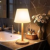 Cordless Shower Lamp Waterproof, Rechargeable Bathroom Lamp with 16 Color Changeable, Dimmable Table Lamp with Remote Control, LED Night Light for Inside Shower, Outdoor, Bedroom, Restaurant, Camping