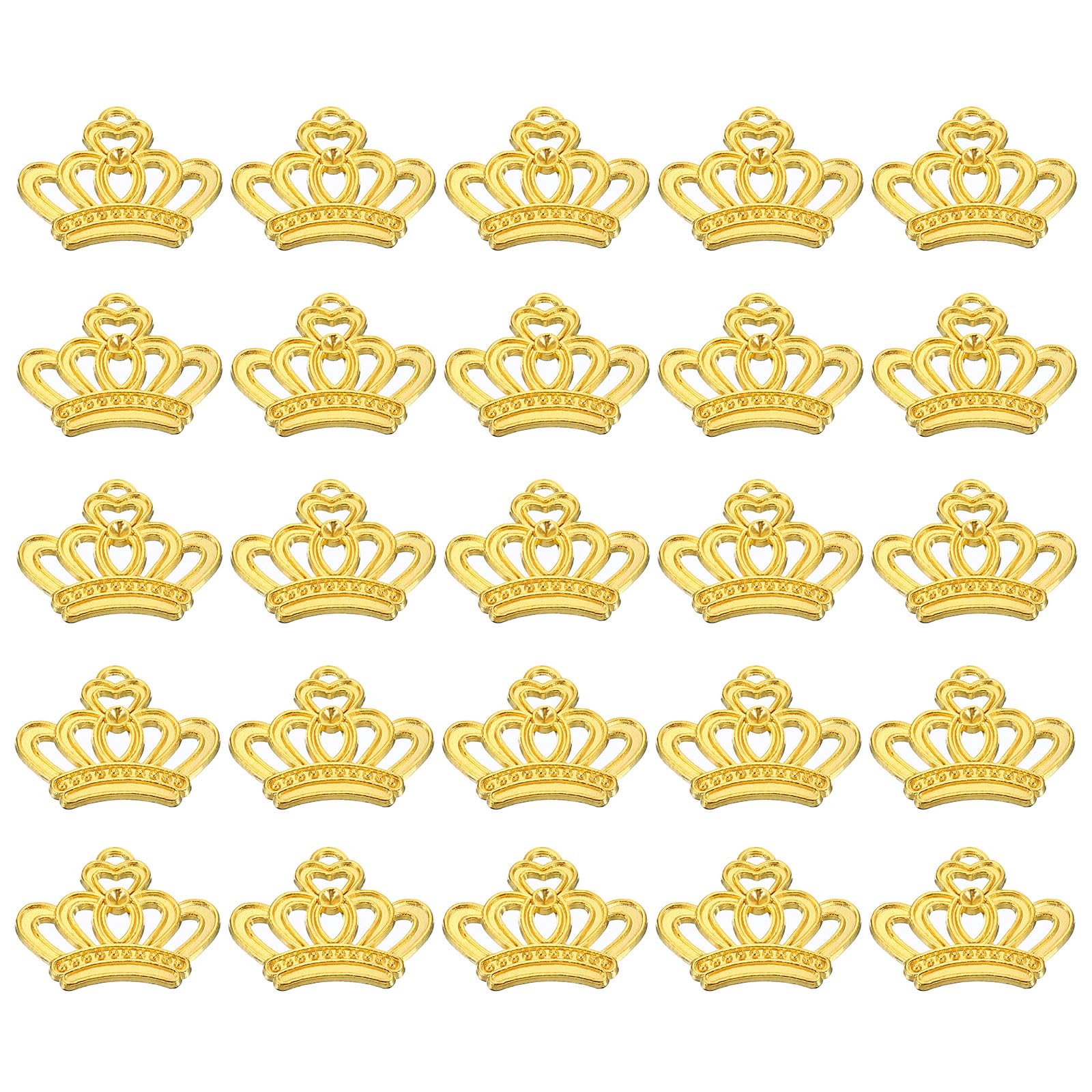 PATIKIL Crown Charm, 100Pcs Mini Crown Pendant Charm Bulk Metal Designer DIY for Making s s Wedding Crafts Queen Fashion, Gold