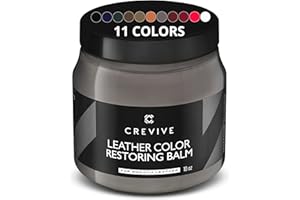 CREVIVE Leather Recoloring Balm Gray 10 oz - Leather Color Restorer - Leather Restorer for Couches - Leather Balm Gray